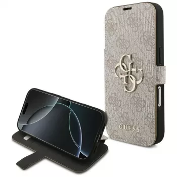 Guess Book 4G Metal Logo folioskal för iPhone 16 Pro / 17 Pro – rosa