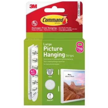 3M Command klisterremsor stora, 4 st, vit (7100336547)