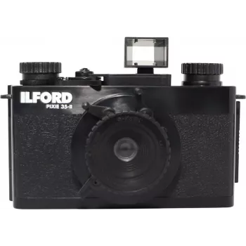 ILFORD PIXIE 35mm point & shoot-filmkamera – silver/svart, inbyggd blixt, autofokus