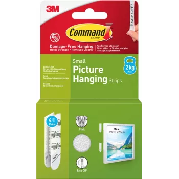 3M Command klisterremsor små, 4 st., vit (7100337181)