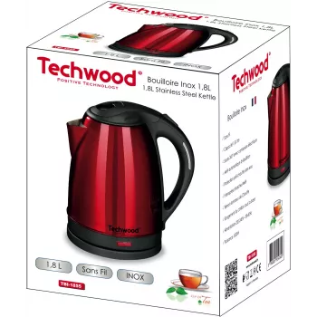 Techwood TBI-1855 trådlös vattenkokare i rostfritt stål, 1,8 L (TBI-1855)