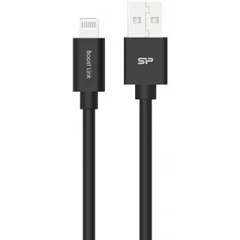 Silicon Power Boost Link PVC LK15AL ladd- och datakabel, USB-A till Lightning, MFi-certifierad, 1 m, upp till 12 W, svart