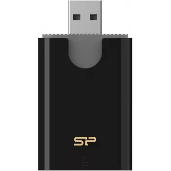 Silicon Power combo-kortläsare SD/microSD, USB 3.2 Gen 1 Type-A, svart (SPU3AT5REDEL300K)
