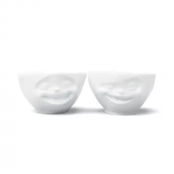 FIFTYEIGHT PRODUCTS skålset 200ml - leende & blinkande, vit (2-delat)