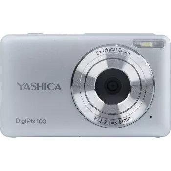 Yashica DigiPix 100 kompakt digitalkamera, 8 MP, 2,4-tums IPS-skärm, silver (YAS-DG100PP-SV)