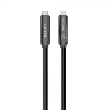 UNITEK USB-C aktiv optisk kabel 10m 10Gbps PD60W 8K@30Hz svart