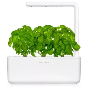 Click & Grow The Smart Garden 3 inomhusörtträdgård med LED-växtljus, vit
