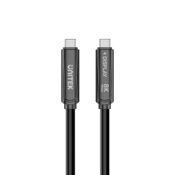 Unitek USB-C aktiv optisk kabel 10Gbps PD60W 8K@30Hz 12m svart