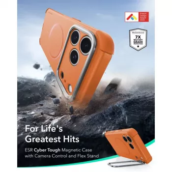 ESR Cyber Tough Kickstand MagSafe-skal för iPhone 17 Pro / 18 Pro – orange
