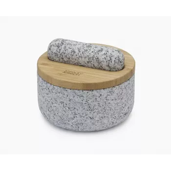 Joseph Joseph Dash mortel och stöt med bambulock, keramik, vit