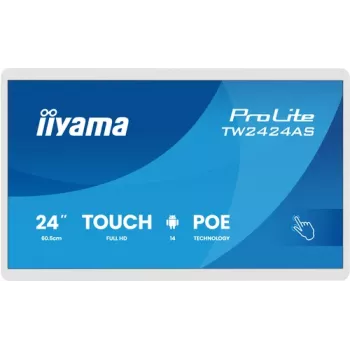 Iiyama ProLite TW2424AS-W3P 24 inch Full HD IPS 10-punkts pekskärmsskärm med Android, Quad-Core, 2GB RAM, 16GB lagring, Wi-Fi, Bluetooth, HDMI, USB, svart