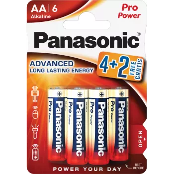 Panasonic Alkaline Power AA-batterier LR6PPG/6BP 4+2 gratis pack (6 st)