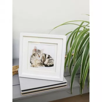 Deknudt S65KK1 vit träram 13x13 cm med dubbel passepartout