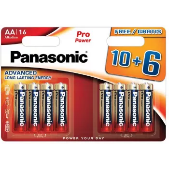 Panasonic Alkaline Power AA-batteri 16-pack (10+6 bonus) LR6 1,5V