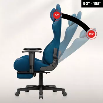 Huzaro Force 5.7 blå ergonomisk gamingstol - PU-läder, justerbara armstöd, justerbar rygg, länd- och nackkuddar