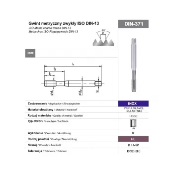 M10 maskintapp DIN 371B 6H HSSE-PM HL INOX för rostfritt stål