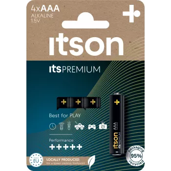 ITSON LR03IPR/4CP AAA alkaliska batterier 1,5V 4-pack