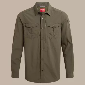 Craghoppers NosiLife Adventure LS Shirt III herr långärmad reseskjorta Woodland Green XXL
