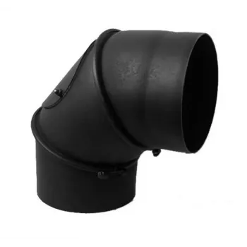 Skorstensrörböj 45/90° med inspektions-T-rör, 150 mm, svartstål