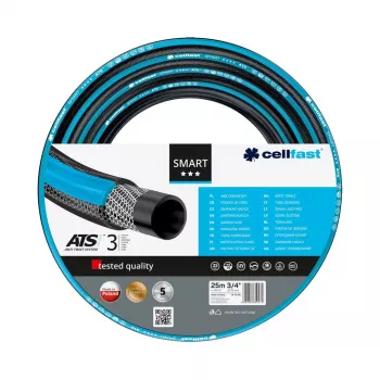 CELLFAST SMART ATS trädgårdsslang 3/4 inch 25 m - 6-lagrig, vridsäker, UV- och algbeständig, livsmedelsgodkänd