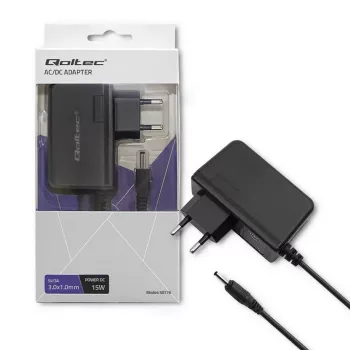 Qoltec 15W nätadapter 5V 3A DC 3,0x1,0 mm