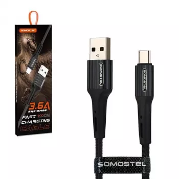 Somostel USB-A till USB-C Quick Charge 3.0-kabel 1 m svart