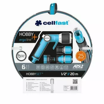 Cellfast HOBBY ATS2 Sprinklerset 20m 1/2 inch 8-mönster roterande spridare snabbkoppling