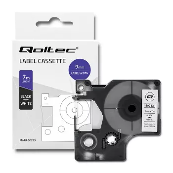 Qoltec DYMO D1 kompatibelt etikettband 40913, 9mm x 7m, vit med svart tryck