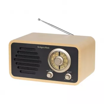 KRUGER & MATZ KM0828 portabel AM/FM-radio med AUX-ingång, teleskopantenn, bärhandtag, svart