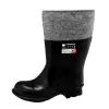 Unisex stövlar i gummi med filtfoder, vattentäta, halksäkra, storlek 42 (UK 8), svart