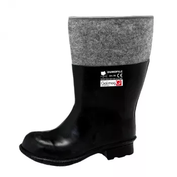Unisex stövlar i gummi med filtfoder, vattentäta, halksäkra, storlek 42 (UK 8), svart