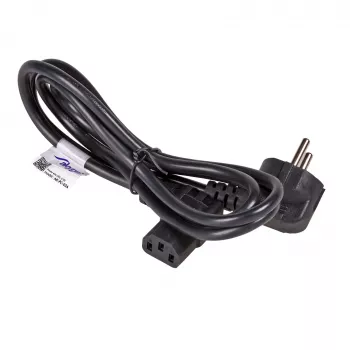 Akyga AK-PC-02A vinklad nätkabel, CEE 7/7 till IEC C13 90°, 1,5 m, svart