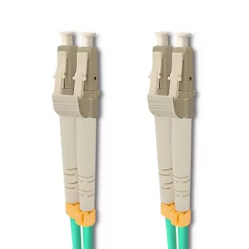 Qoltec 5m LC/UPC till LC/UPC duplex multimode OM3 fiberoptisk patchkabel, turkos