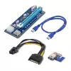 Qoltec Riser PCI-E ver. 007C USB 3.0 PCIe x1 till x16 förlängare med 60cm kabel, 4 solida kondensatorer, 6-pin/SATA/Molex-strömförsörjning, LED-indikator