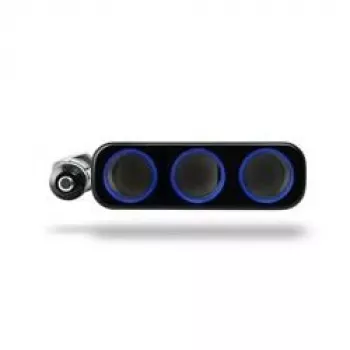 Xblitz R3 3-vägs biluttagsfördelare med 2 USB-portar, 12V/24V, 120W, 70cm kabel, svart