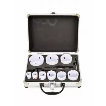 AWTOOLS bimetal-hålsågset 19–64 mm, 13 delar, Black Line, metallväska