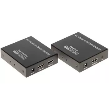 HDMI + USB KVM-förlängare över IP, 4K@30Hz, 120m, PoE, IR, metall