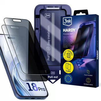 3mk Hardy Privzone 9H skärmskyddsfilm för Apple iPhone 18 Pro