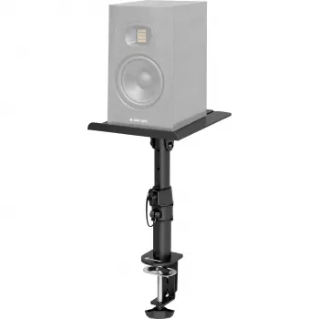 MOZOS MSK10 studiomonitorstativ par – höjdjusterbara högtalarstativ i stål med avkopplingsdynor, golvspikes och kabelhantering, 800–1300 mm, 20 kg belastning per stativ, svart