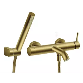 FERRO BCK11BG badkarsblandare med duschset i borstat guld