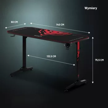 Diablo X-Mate 1400 gamingdatorbord 140 cm x 60 cm svart