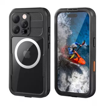 Crong Seal Cover Waterproof Case IP68 for iPhone 16 Pro (Black)