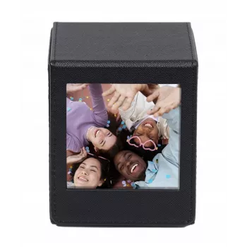 LOVEINSTANT fotoförvaringsbox för Fujifilm Instax Square – svart med fönster, för 100 foton