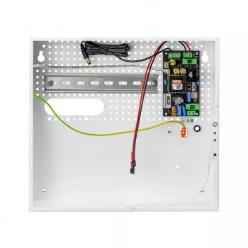 BCS ZA1206/UPS/F/KD 72W 12V DC 6A UPS-nätaggregat med batteriladdare för säkerhetssystem, metallhölje, väggmontering
