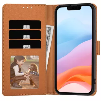 Tech-Protect plånboksfodral för Apple iPhone 16E sadelbrun