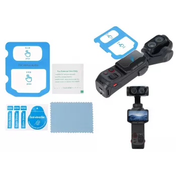 SUNNYLIFE 9H härdat glass skärmskydd och objektivskyddsset för Insta360 Luna Ultra med AR-beläggning, 2.5D-kanter och monteringstillbehör