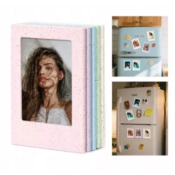LOVEINSTANT 5x magnetisk bildramsset för Fujifilm Instax Mini – pastellfärger, kylskåpsmontering