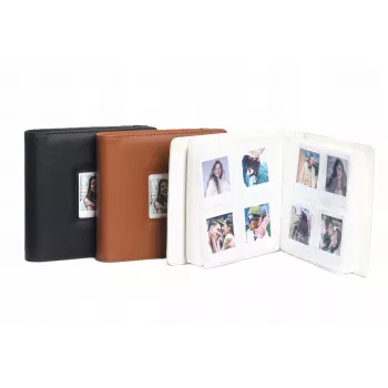 LOVEINSTANT fotoalbum för Polaroid Go, 36 blad, 288 foton, brunt PU-läder