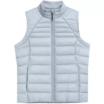 4F dam quiltad väst ljusblå F091 - konstfjäder, regular fit, storlek M