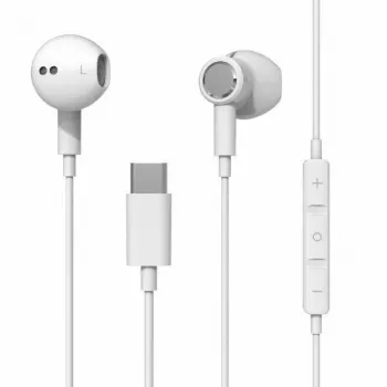 Beline USB-C in-ear-hörlurar med mikrofon och fjärrkontroll, vit